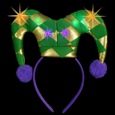 LED PLUSH FLASHING JESTER HEAD BAND