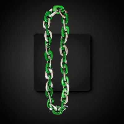 GREEN/SILVER LED JUMBO CHAIN NECKLACE 