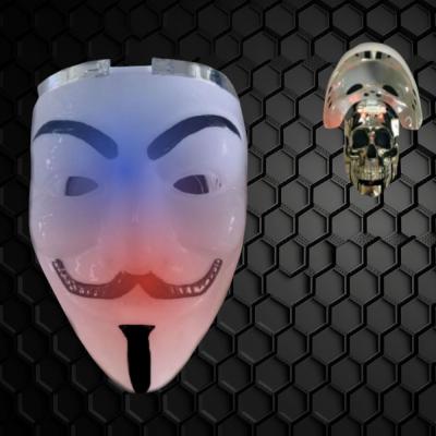 EL WIRE METALLIC SKULL MASK W/ WHITE MASK MAN COVER