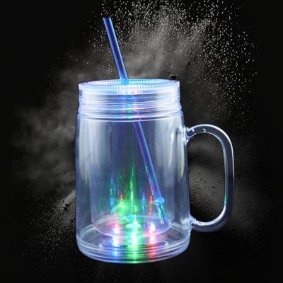 LED MULTI-COLOR MUG WITH STRAW 