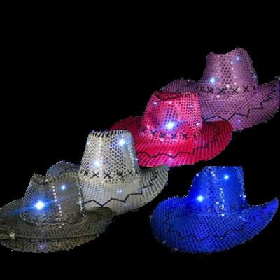 COWGIRL FLASHING SEQUINED HAT ASST COLORS