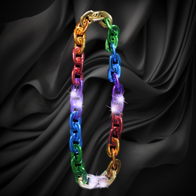 OVERSIZED LED RAINBOW LINK CHAIN NECKLACE