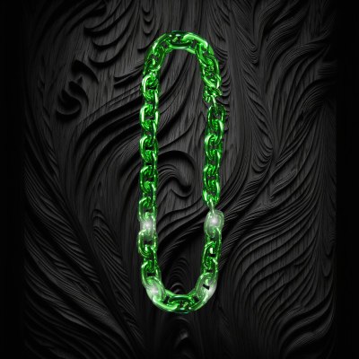 LED GREEN LINK CHAIN NECKLACE