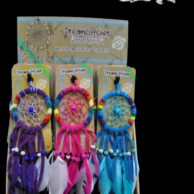 ASSORTED STYLE RAINBOW DREAM CATCHER W/DISPLAY BOX 24/DISPLAY