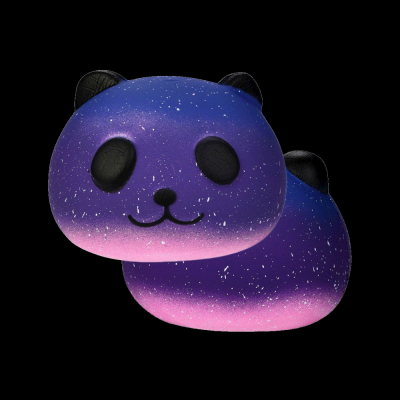 3.5" SLOW RISING SQUISHY PANDA HEAD PURPLE/BLUE OMBRE