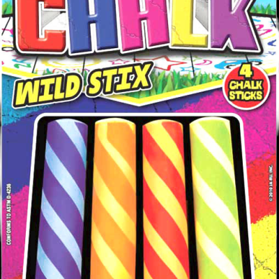 SIDEWALK CHALK 4 PACK CARDED WILD STIX