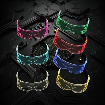 MULTI-COLOR LED ASSORTED PRINT CYBER SUNGLASSES