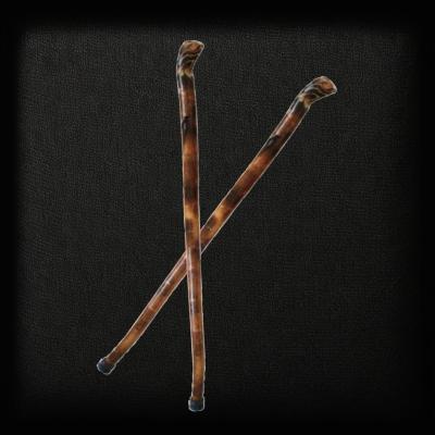 WOODEN WALKING STICK WITH RUBBER TIP AND LEATHER HAND STRAP 