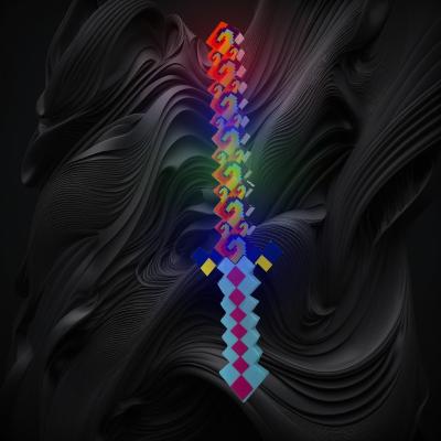 MULTI-COLOR LED SWIRL PIXEL SWORD