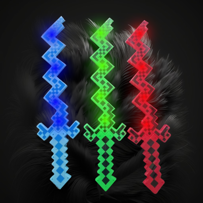 LED FLASHING ASSORTED COLOR TWISTED PIXEL SWORD