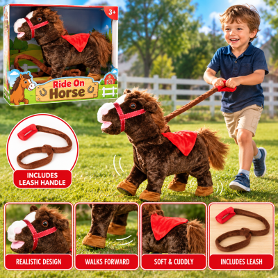 WALKING HORSE WITH LEASH AND SOUND