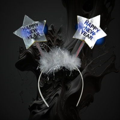 LED FLASHING HAPPY NEW YEAR STAR BOPPERS