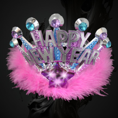 HAPPY NEW YEAR FLASHING TIARA IN DISPLAY BOX