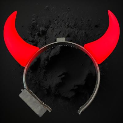 RED LED DEVIL HORN HEADBAND 