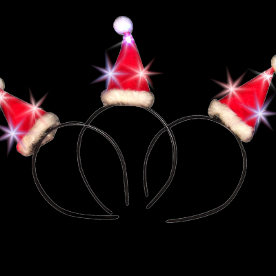 LED FLASHING MINI SANTA HAT HEADBAND