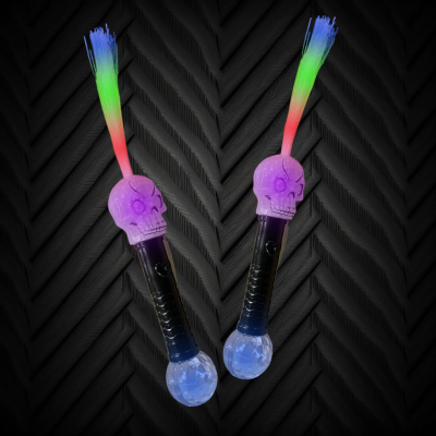 LED FIBER OPTIC SKULL WAND