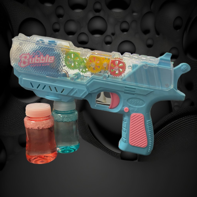 GEAR STYLE FLASHING BUBBLE GUN WITH SOUND