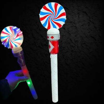 LED MULTI-COLOR SPINNING WAND WITH LED HANDLE