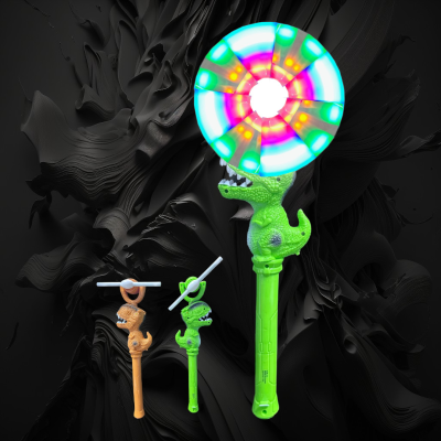 ASSORTED STYLE LED DINOSAUR WINDMILL WAND