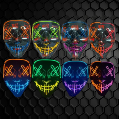 TWO-TONED LED EL WIRE PURGE MASKS