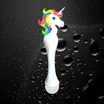 LED FLASHING BUBBLE WAND WITH UNICORN TOPPER