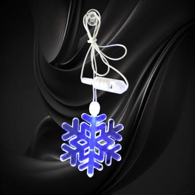 LED ACRYLIC SNOWFLAKE CHARM ON NON FLASHING LANYARD