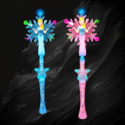 ASSORTED COLOR SNOWFLAKE PRINCESS WAND