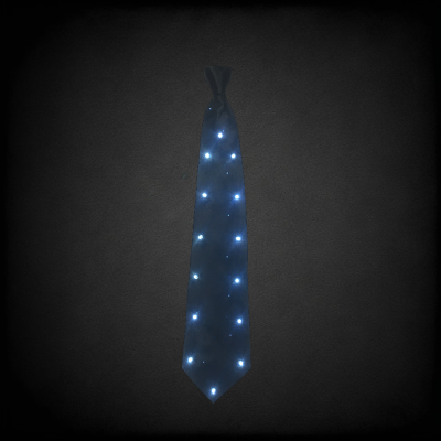 BLACK FLASHING LED NECK TIE