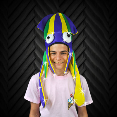 LED MARDI GRAS SQUID HAT