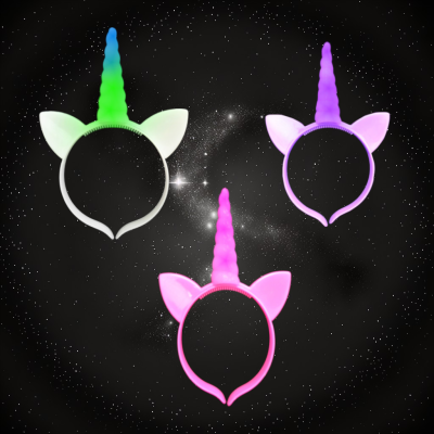 LED ASSORTED COLOR FLASHING UNICORN HEADBAND