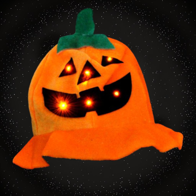 LED FLASHING PLUSH PUMPKIN HAT