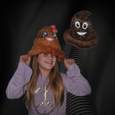 ASSORTED STYLE LED FLASHING EMOJI POOP HAT