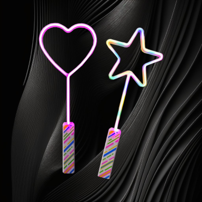 LED ASSORTED STYLE HEART & STAR NEON WAND