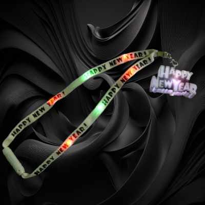 LED NEW YEAR CHARM ON LIGHT UP LANYARD