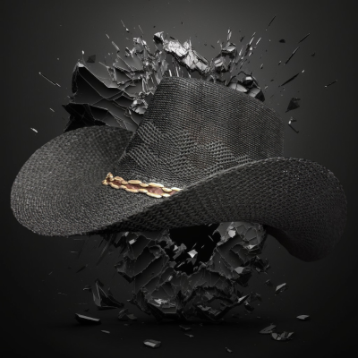 BLACK NON-FLASHING WOVEN COWBOY HAT