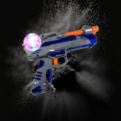 SPINNING BALL GUN W/ 2 RODS & LASER POINTER