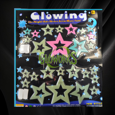 ASSORTED SIZE GLOW IN DARK STARS PACK