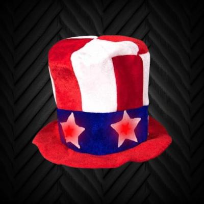 RED/WHITE/BLUE LED UNCLE SAM TOP HAT