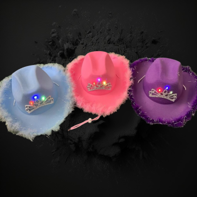 ASSORTED COLOR LED COWGIRL HAT